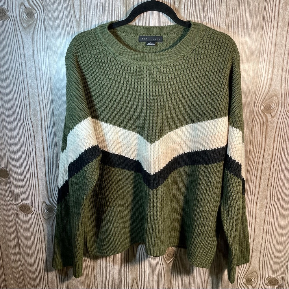 Colorblock Knit Sweater Sz XL